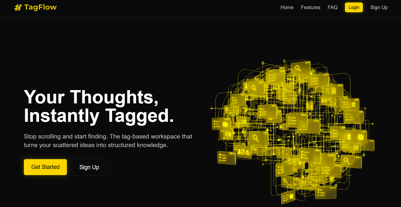 Start page of TagFlow